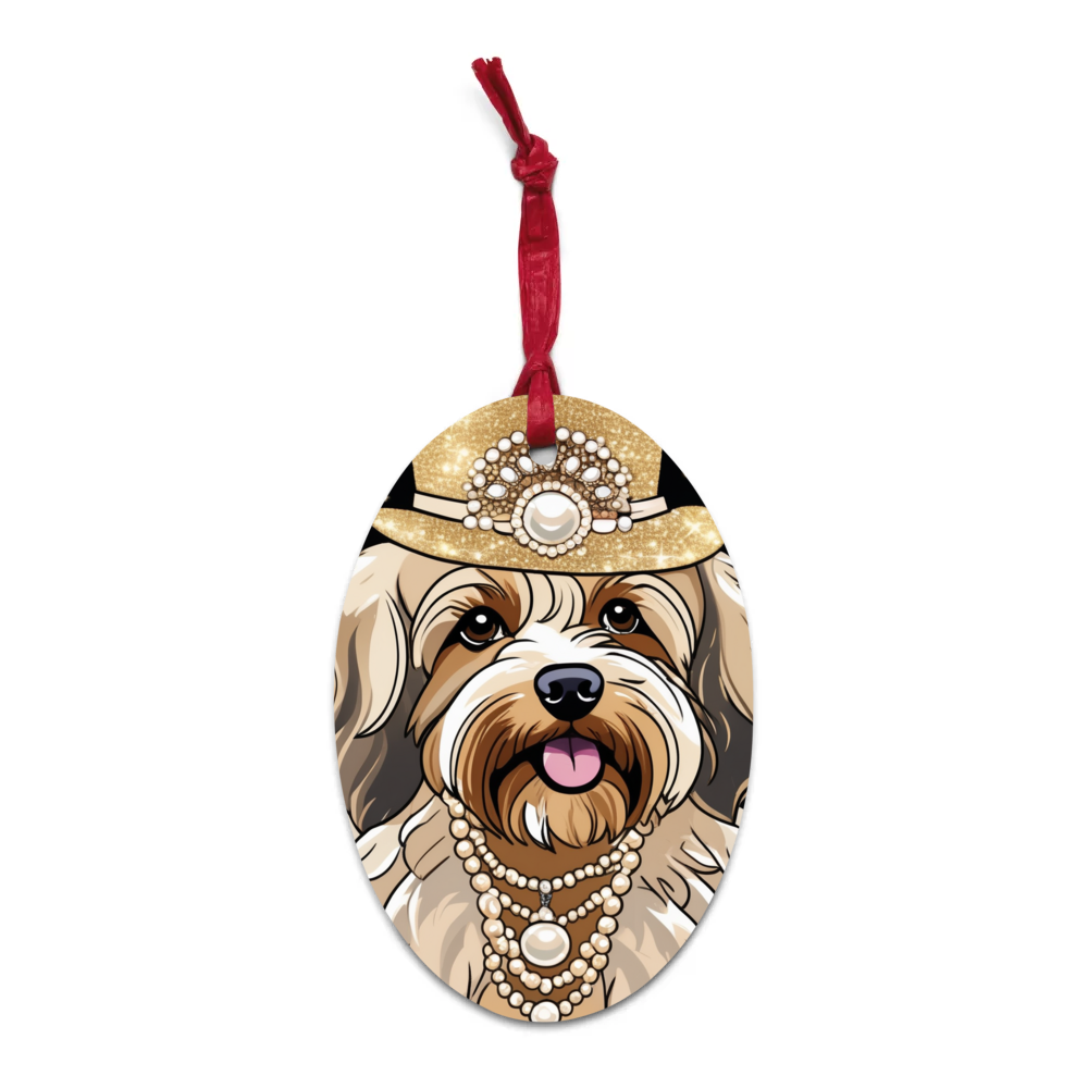 PugMug Custom Tan Havanese Dog Wooden Ornament