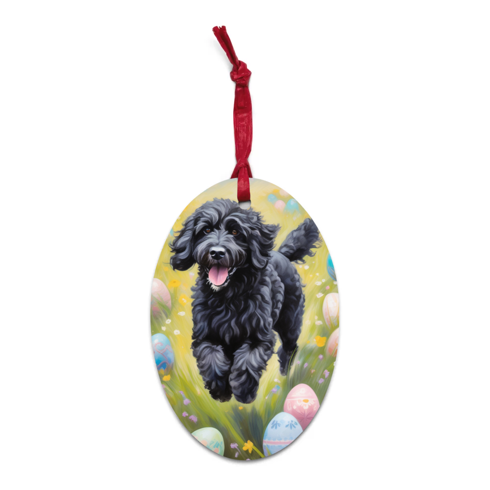 PugMug Custom Portuguese Water Dog Wooden Ornament