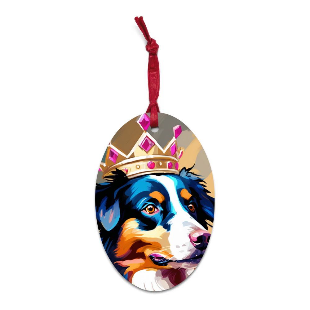 PugMug Custom Australian Shepherd Dog Wooden Ornament