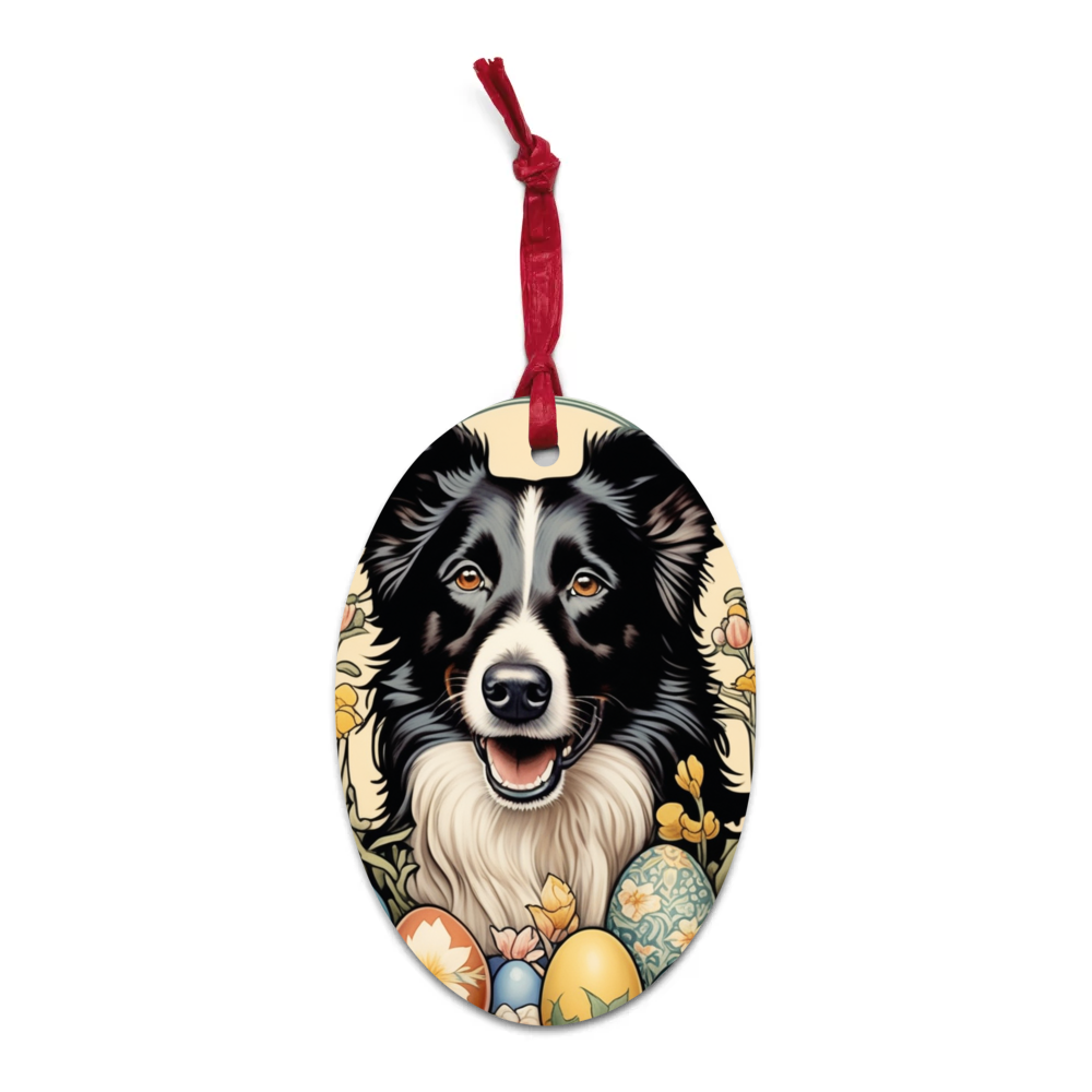 PugMug Custom Border Collie Wooden Ornament