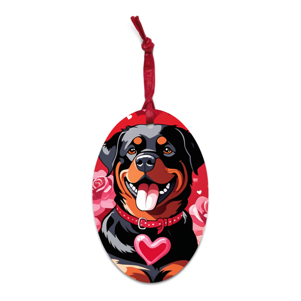 PugMug Custom Rottweiler Wooden Ornament