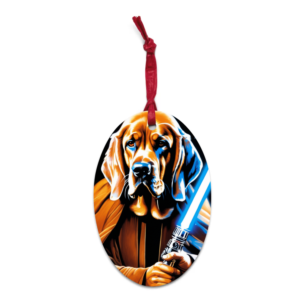 PugMug Custom Bloodhound Wooden Ornament