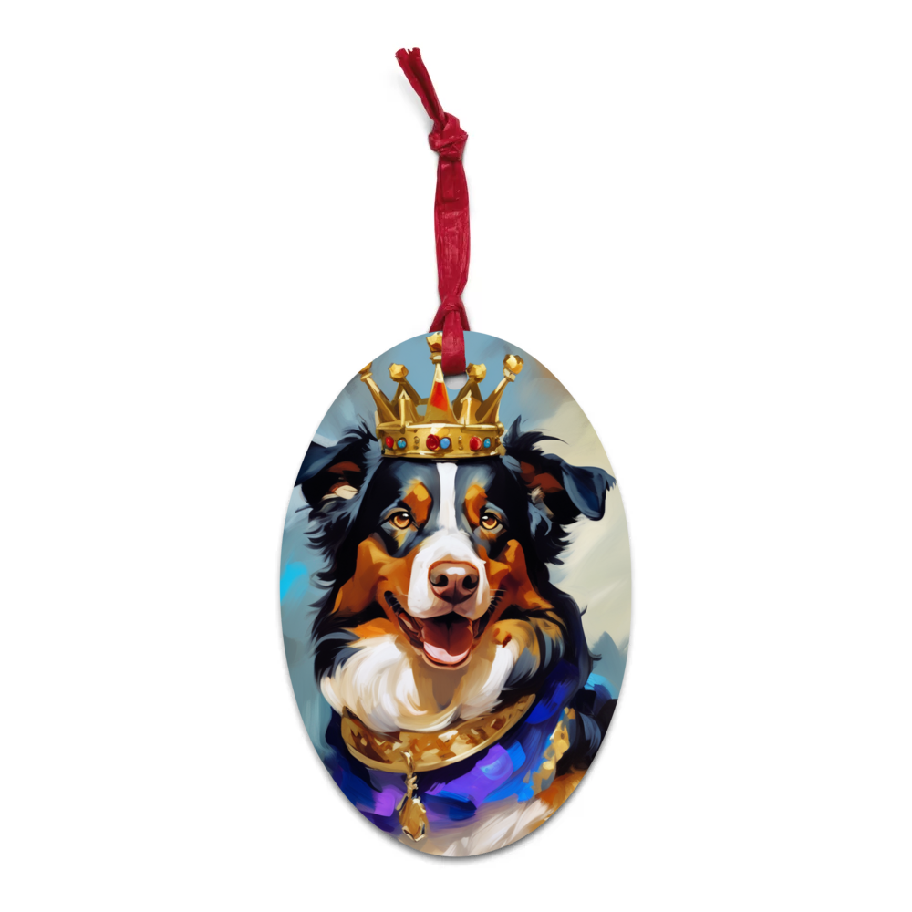 PugMug Custom Miniature American Shepherd Wooden Ornament