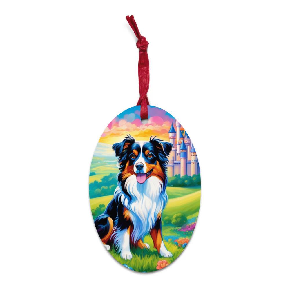 PugMug Custom Miniature American Shepherd Wooden Ornament