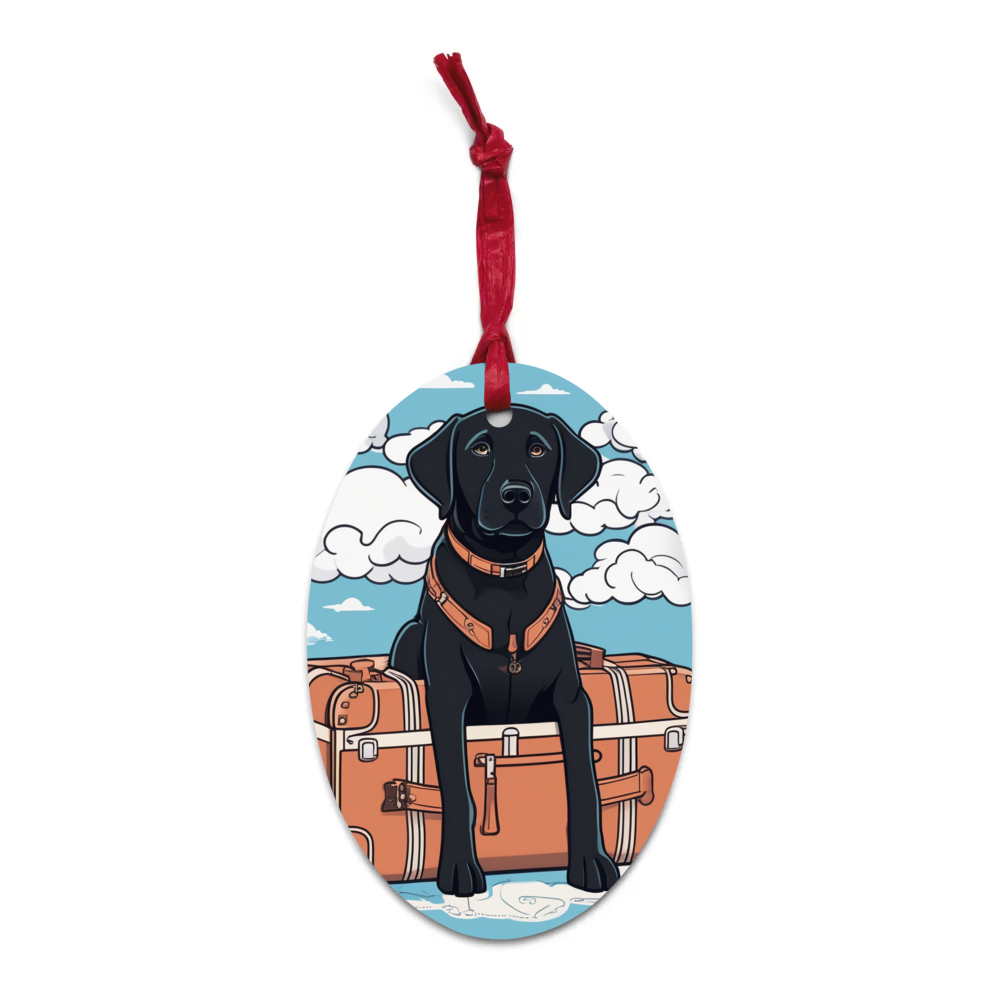 PugMug Custom Black Labrador Retriever Wooden Ornament