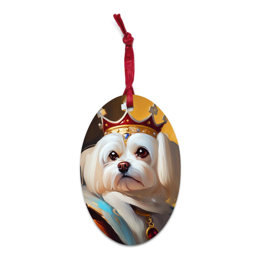 PugMug Custom Maltese Dog Wooden Ornament