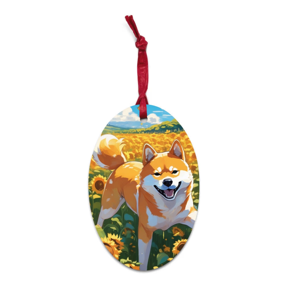 PugMug Custom Shiba Inu Wooden Ornament