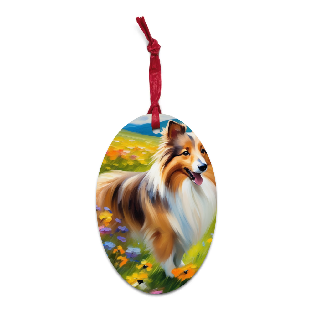 PugMug Custom Shetland Sheepdog Wooden Ornament