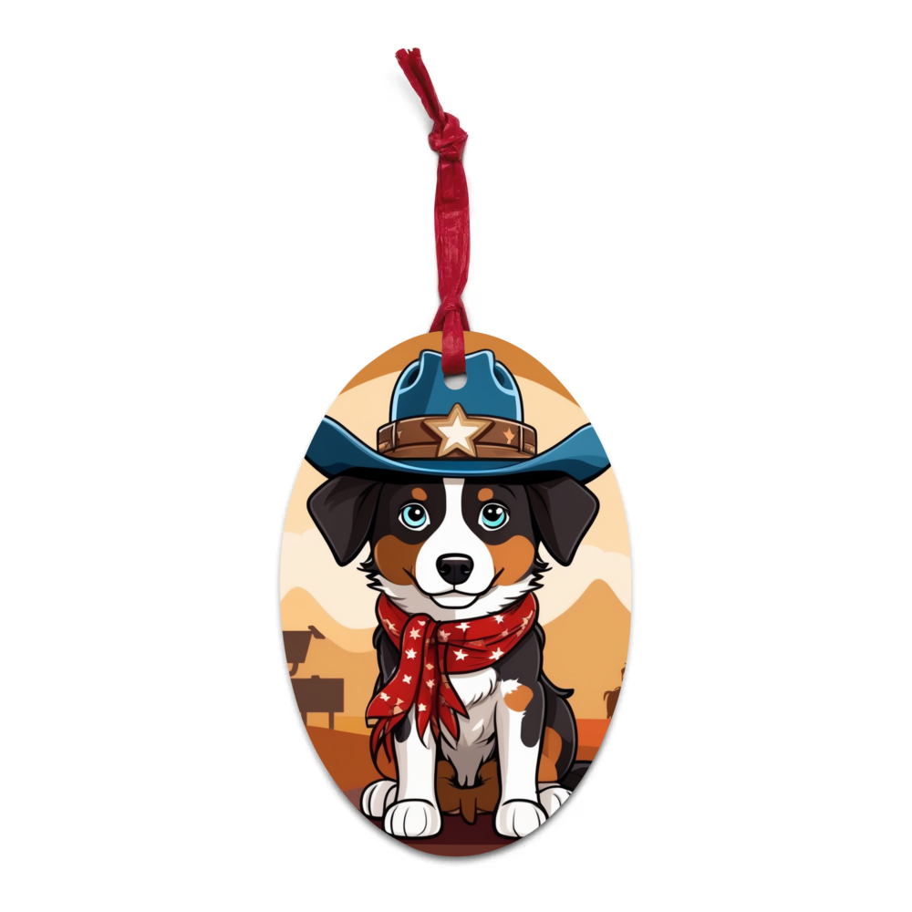 PugMug Custom Miniature American Shepherd Wooden Ornament