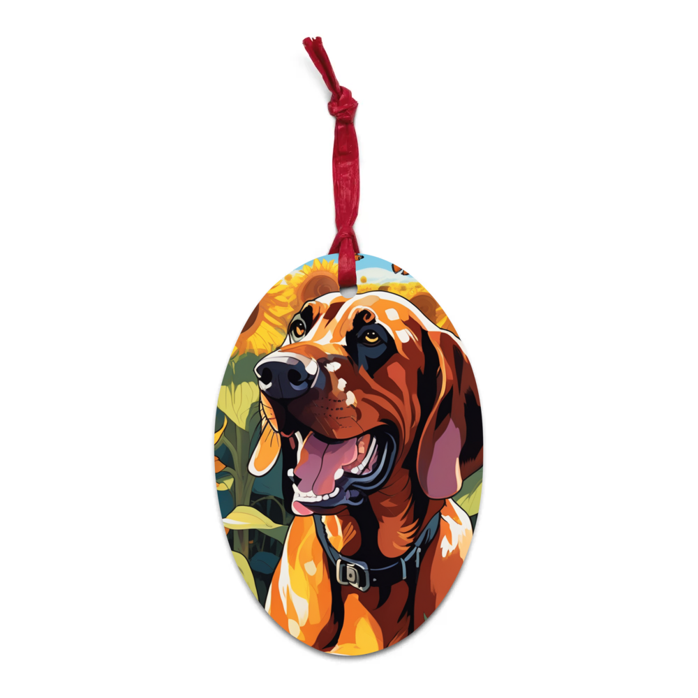 PugMug Custom Bloodhound Wooden Ornament