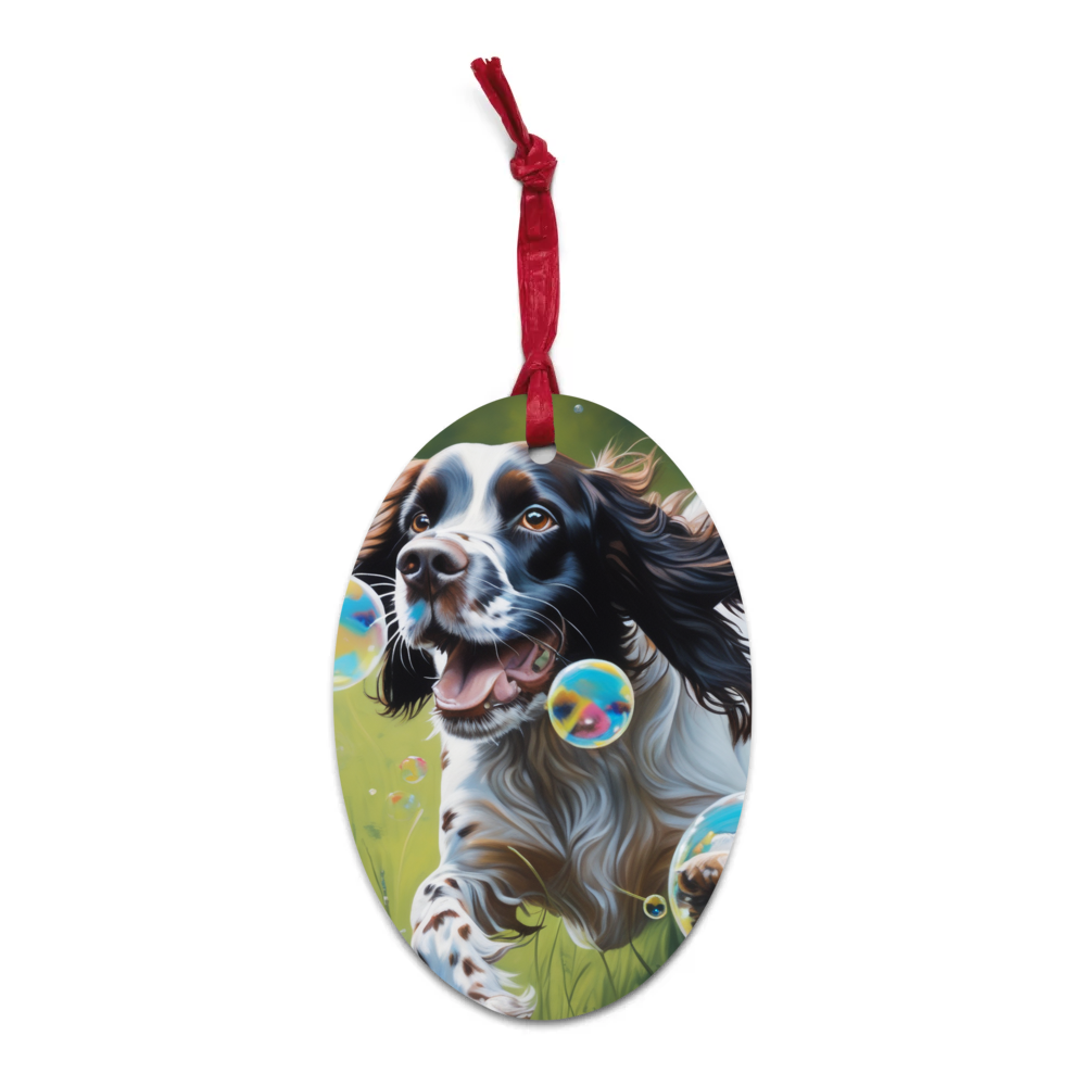 PugMug Custom English Springer Spaniel Wooden Ornament
