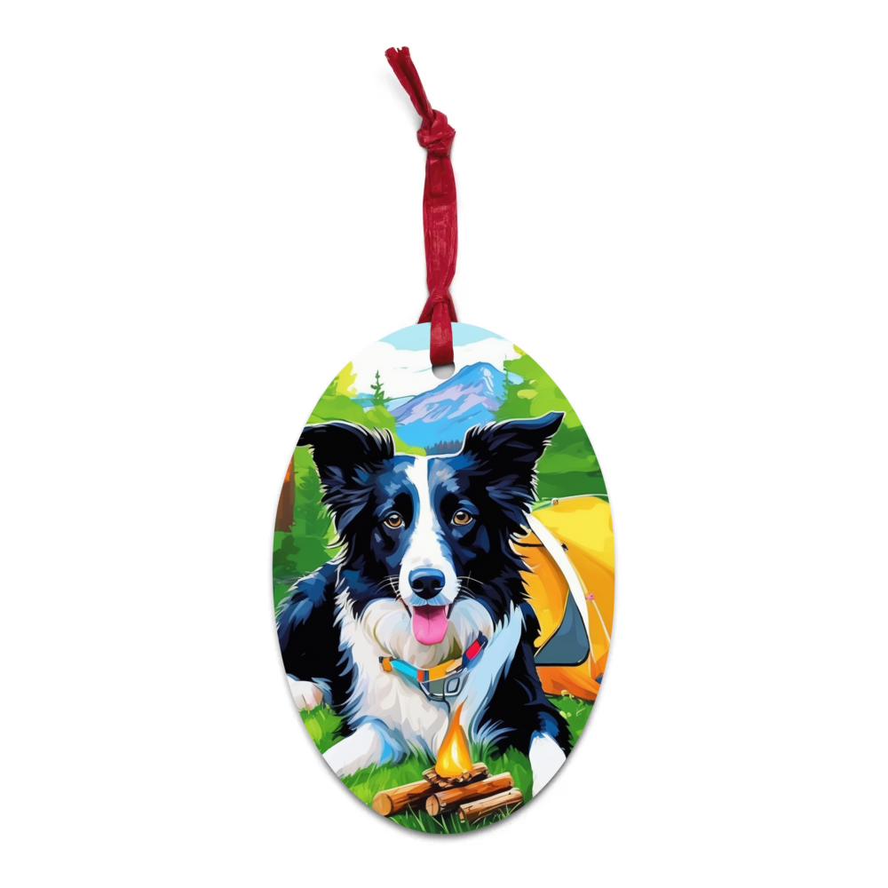 PugMug Custom Border Collie Wooden Ornament