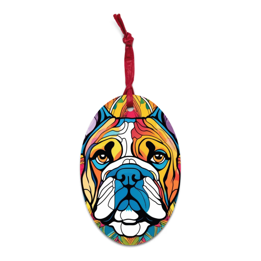 PugMug Custom Bulldog Wooden Ornament
