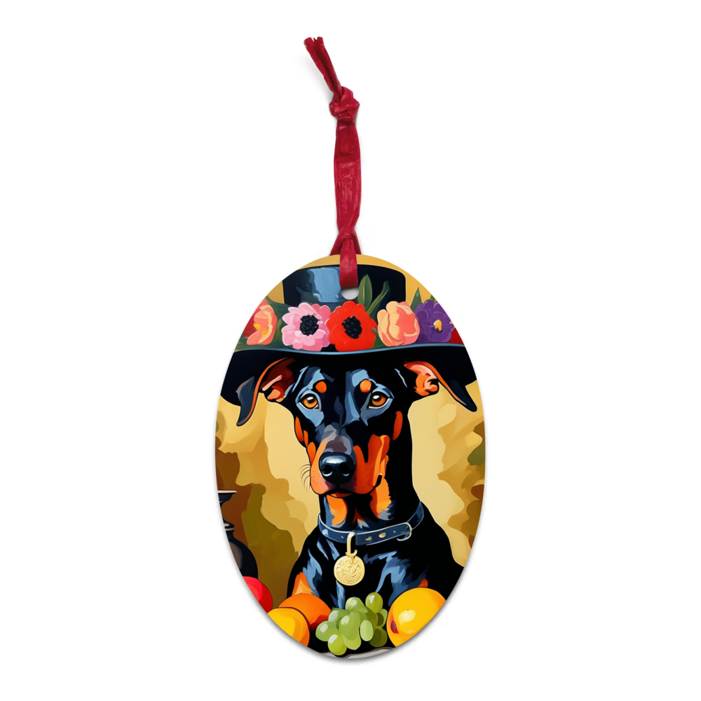 PugMug Custom Doberman Pinscher Wooden Ornament