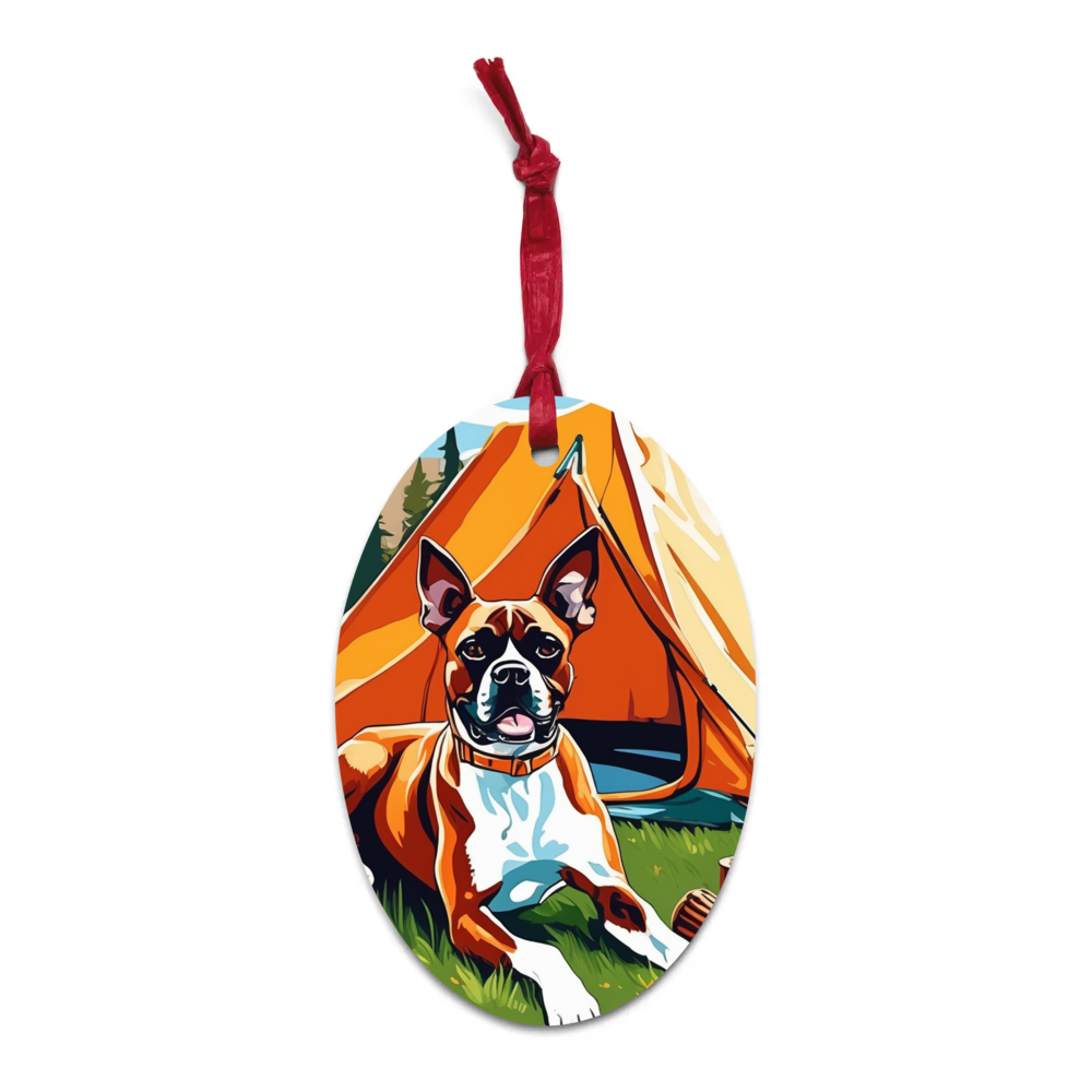 PugMug Custom Boxer Dog Wooden Ornament
