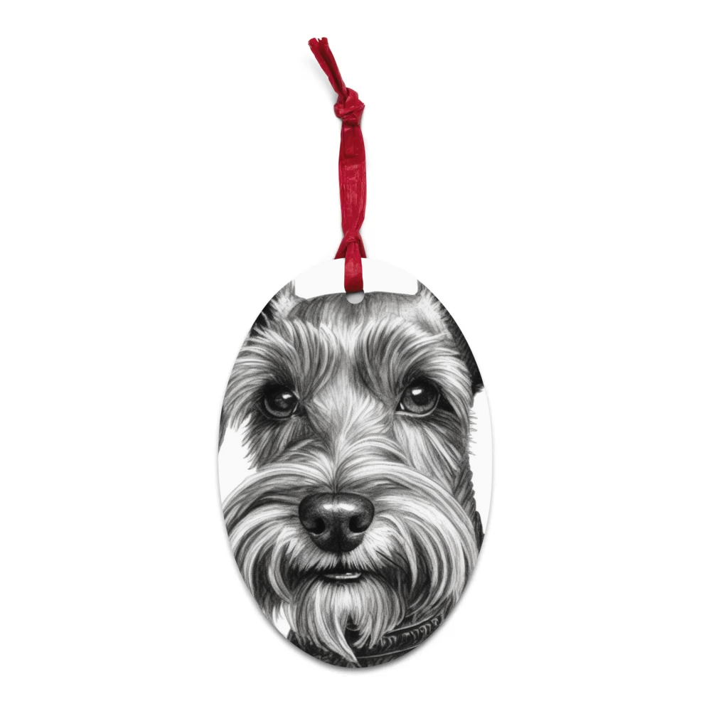 PugMug Custom Miniature Schnauzer Wooden Ornament