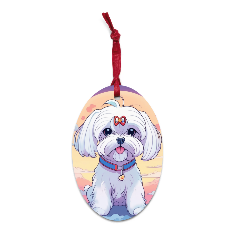 PugMug Custom Maltese Dog Wooden Ornament