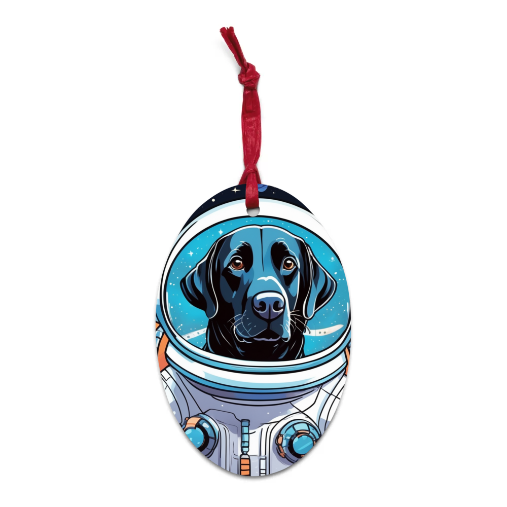 PugMug Custom Black Labrador Retriever Wooden Ornament