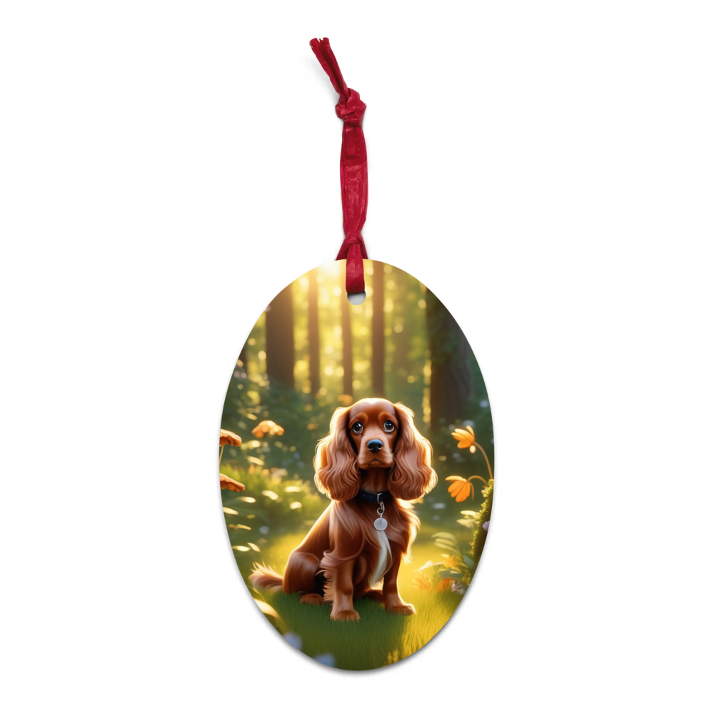 PugMug Custom English Cocker Spaniel Wooden Ornament