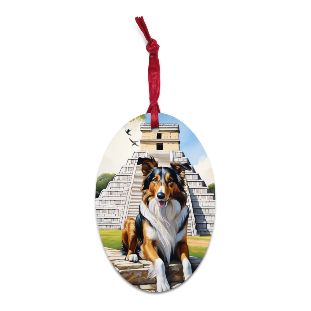 PugMug Custom Collie Wooden Ornament