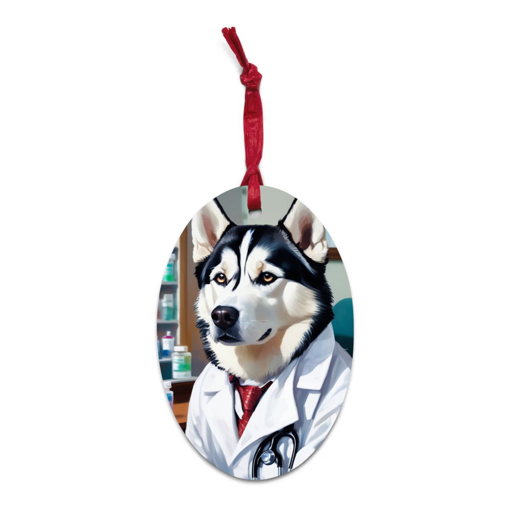 PugMug Custom Siberian Husky Wooden Ornament