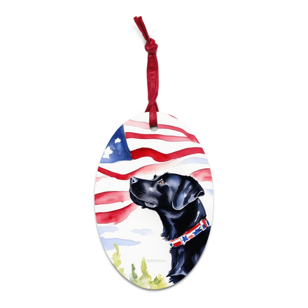 PugMug Custom Black Labrador Retriever Wooden Ornament