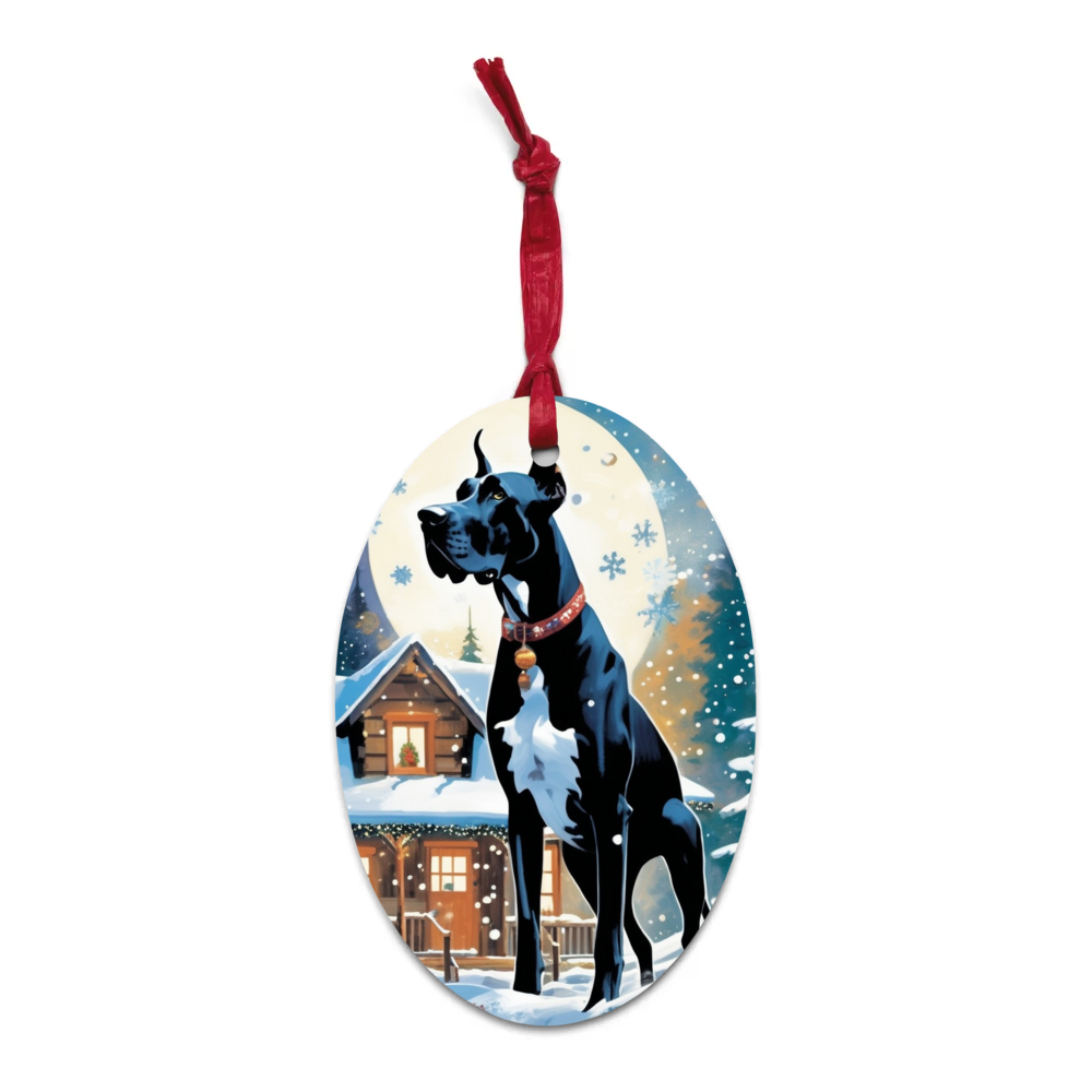 PugMug Custom Great Dane Wooden Ornament