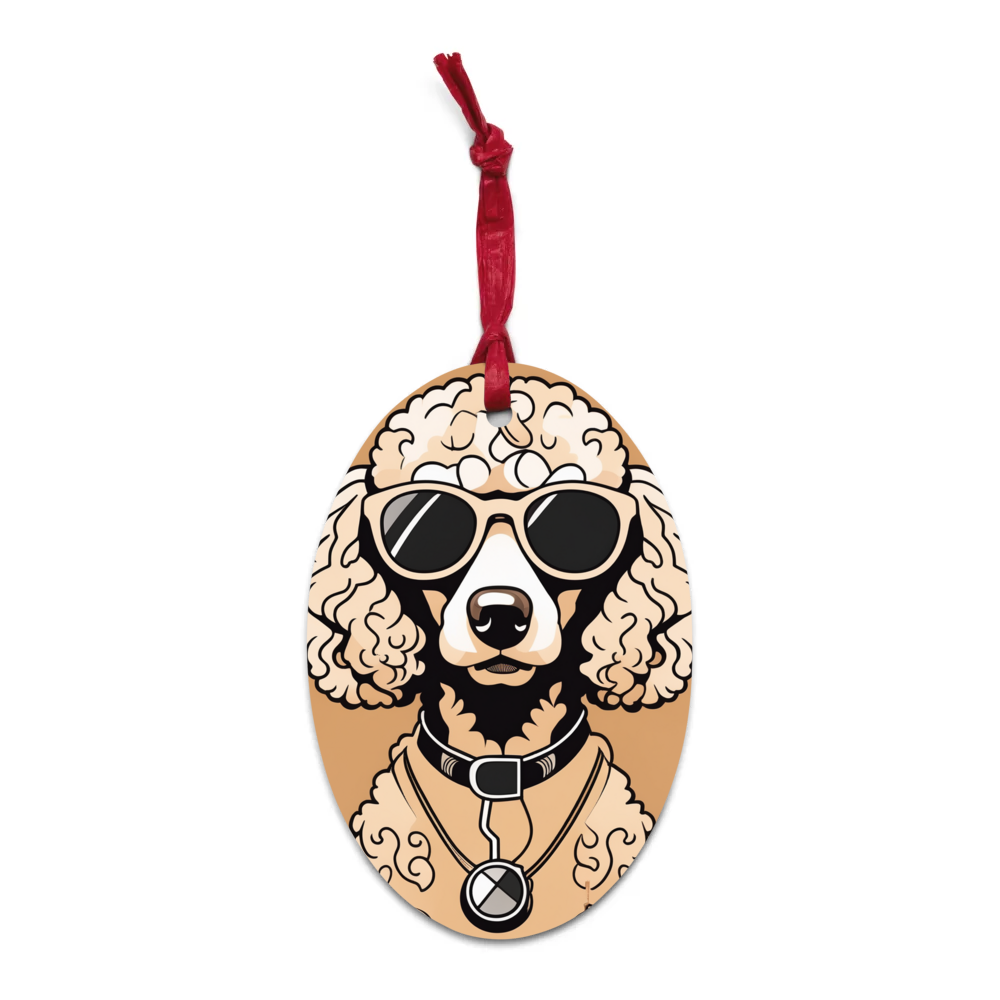 PugMug Custom Tan Poodle Wooden Ornament