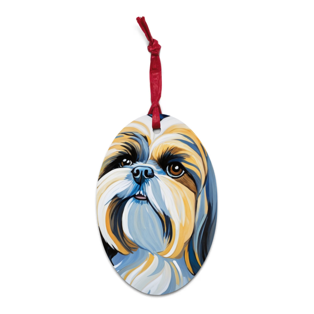 PugMug Custom Shih Tzu Wooden Ornament