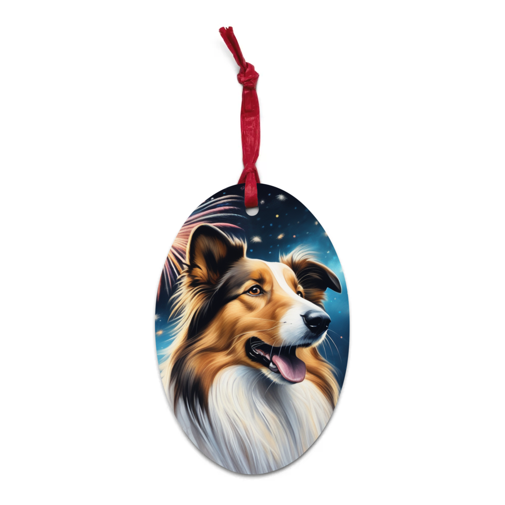PugMug Custom Collie Wooden Ornament