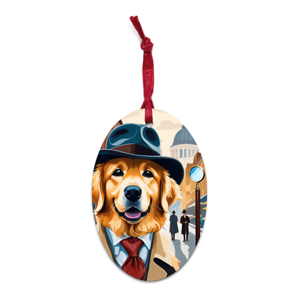 PugMug Custom Golden Retriever Wooden Ornament