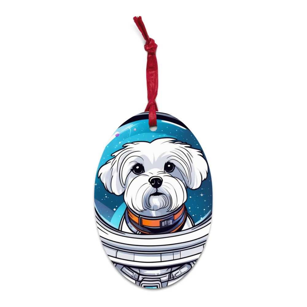 PugMug Custom Maltese Dog Wooden Ornament