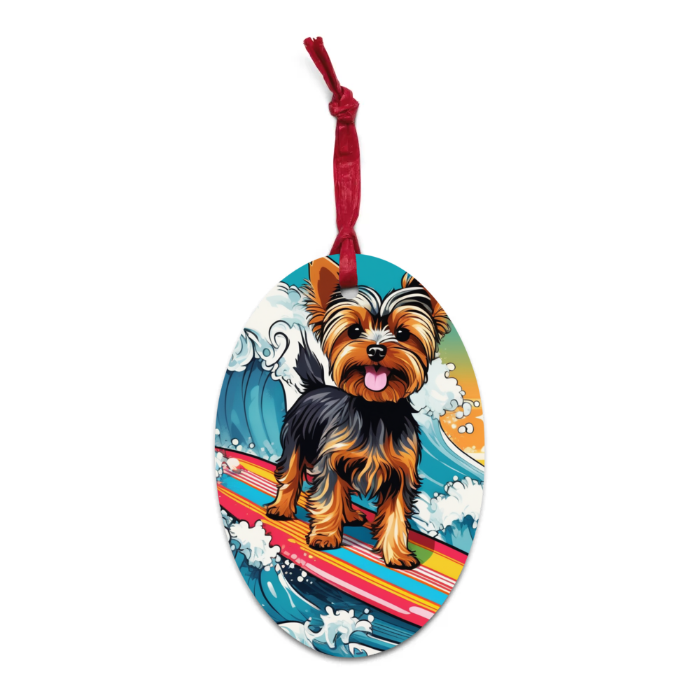 PugMug Custom Yorkshire Terrier Wooden Ornament