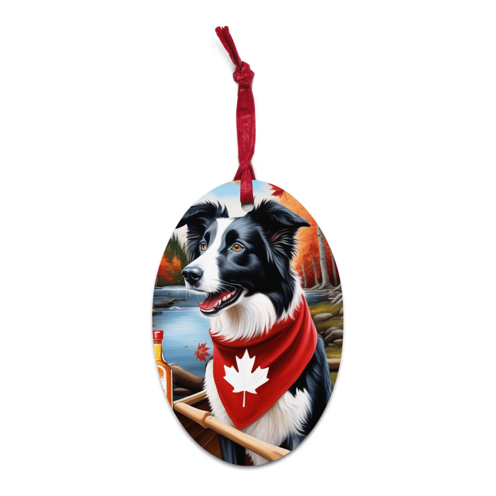 PugMug Custom Border Collie Wooden Ornament