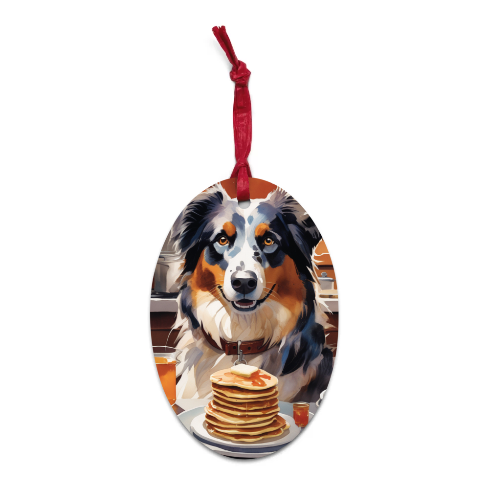PugMug Custom Australian Shepherd Dog Wooden Ornament