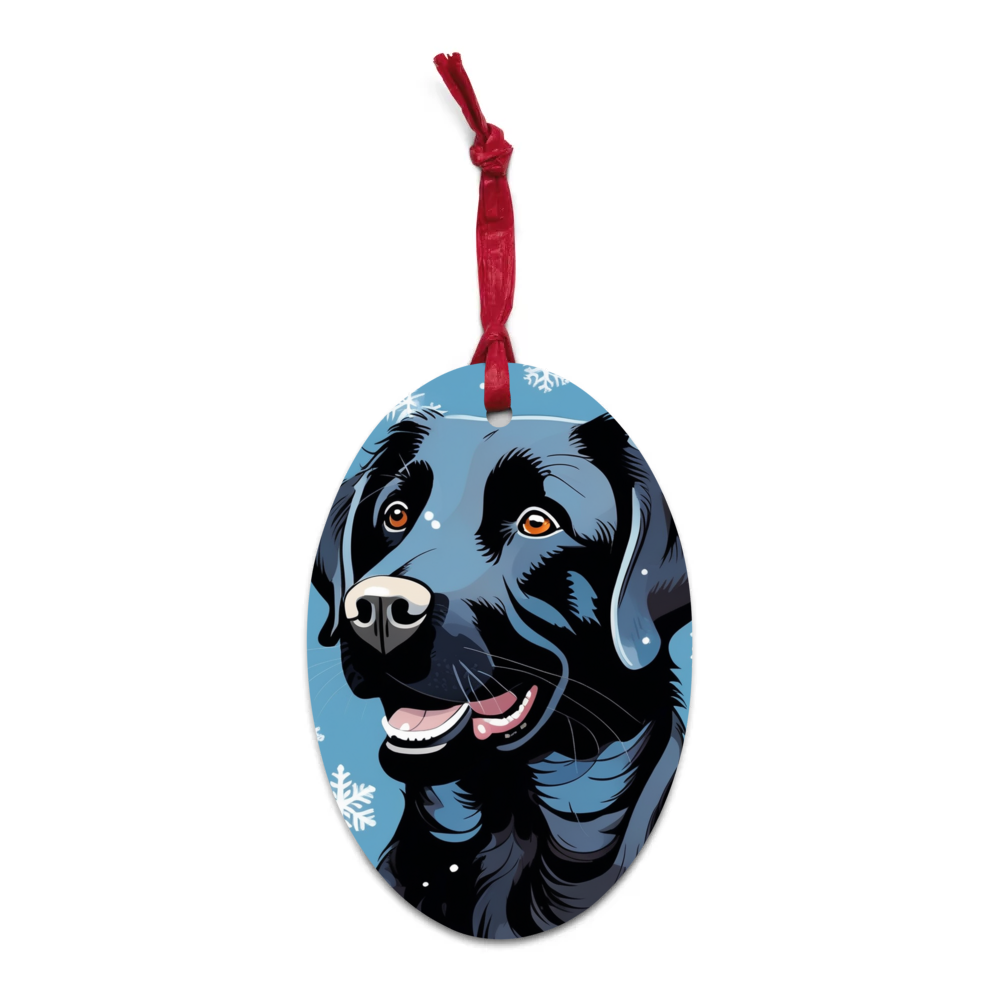 PugMug Custom Black Labrador Retriever Wooden Ornament