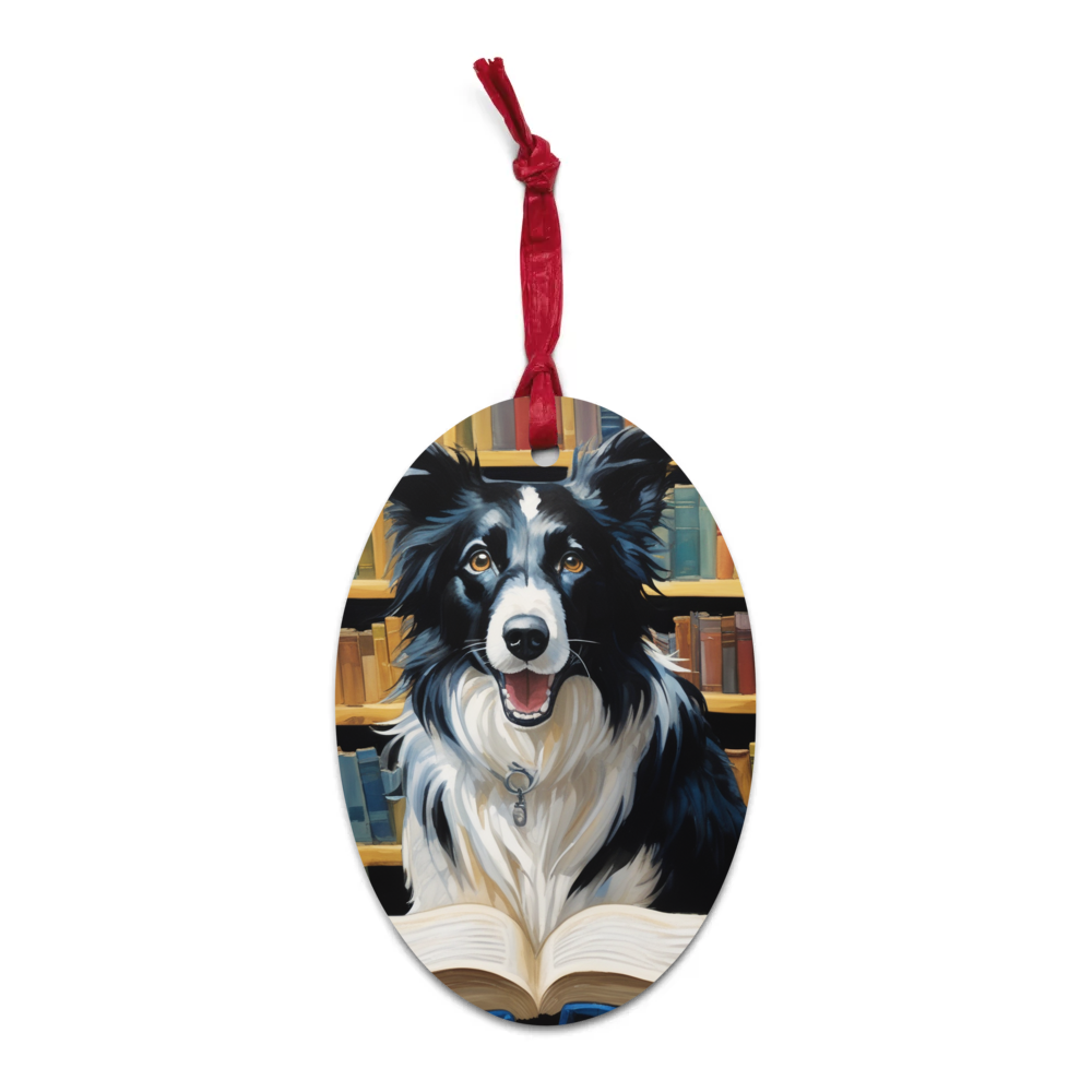PugMug Custom Border Collie Wooden Ornament