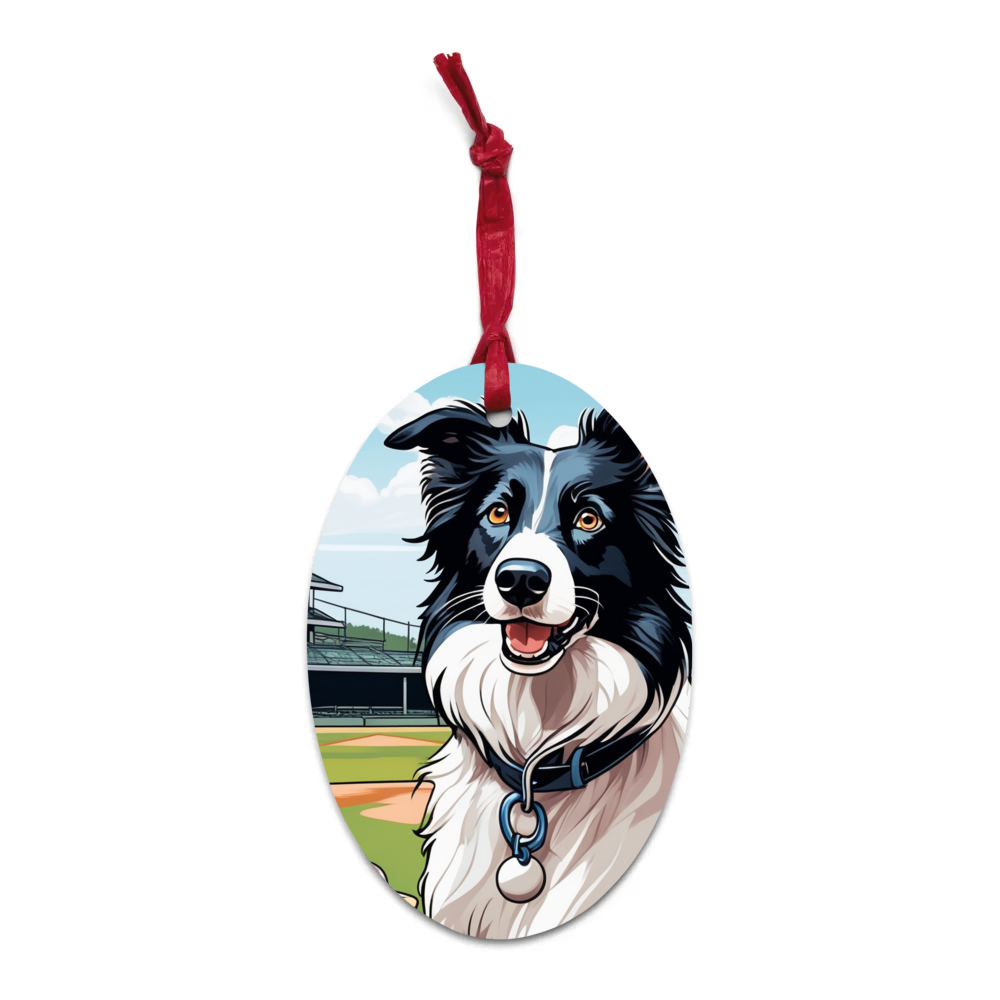 PugMug Custom Border Collie Wooden Ornament
