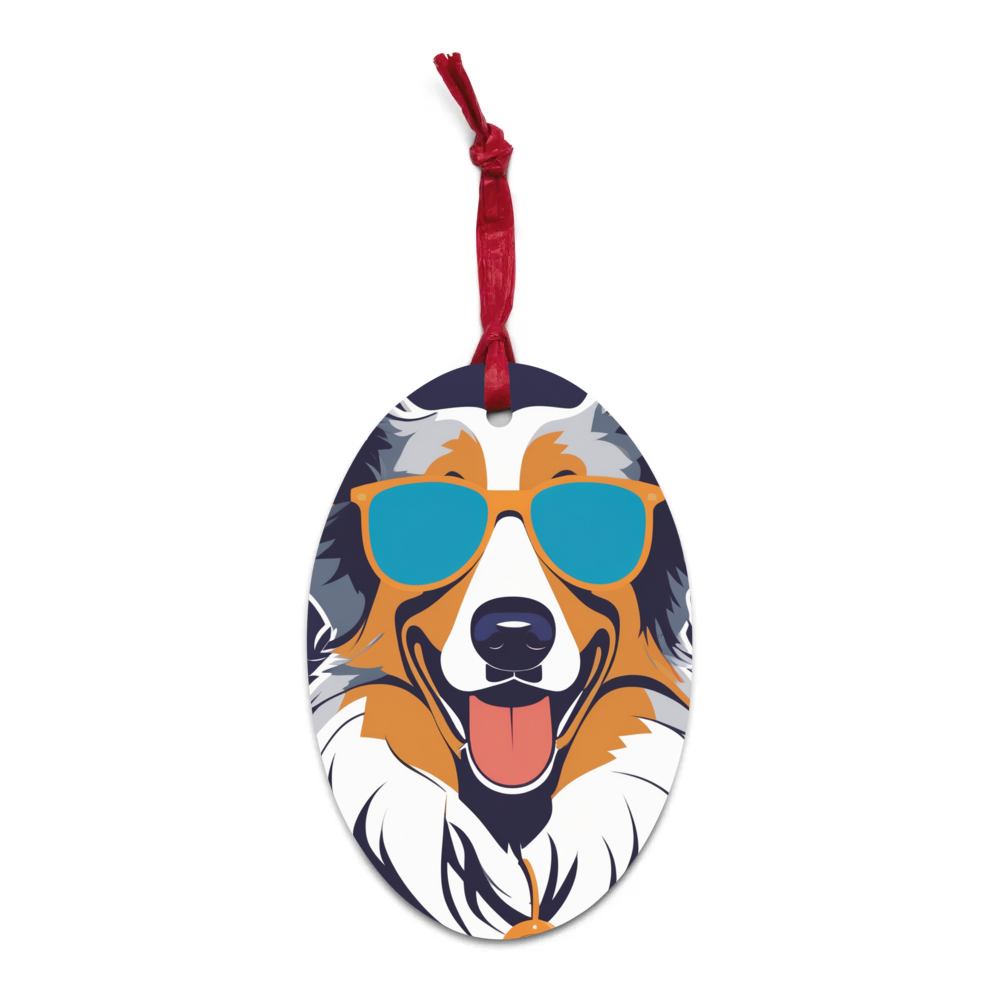 PugMug Custom Australian Shepherd Dog Wooden Ornament