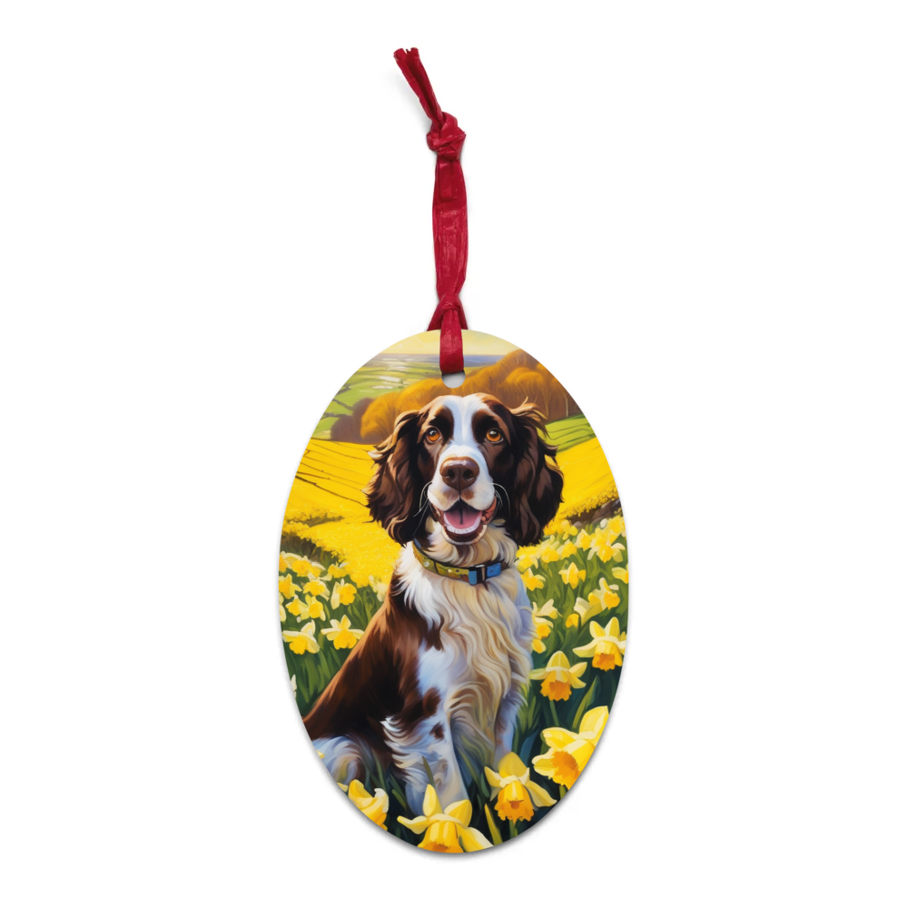 PugMug Custom English Springer Spaniel Wooden Ornament