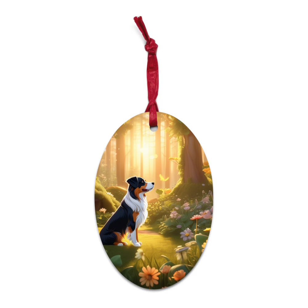 PugMug Custom Miniature American Shepherd Wooden Ornament