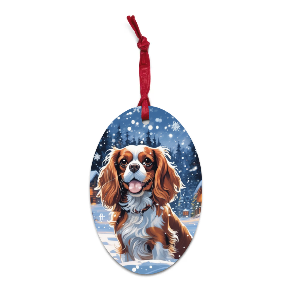 PugMug Custom Cavalier King Charles Spaniel Wooden Ornament