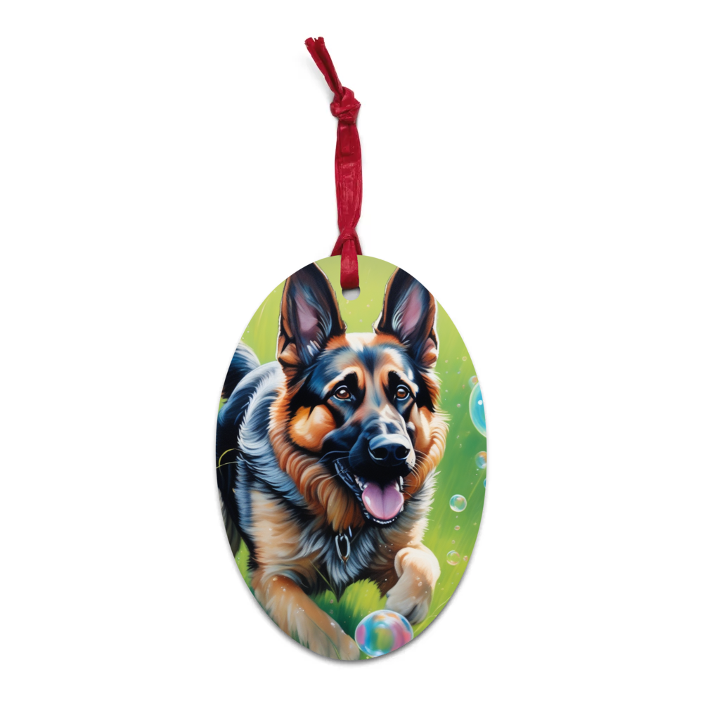 PugMug Custom German Shepherd Dog Wooden Ornament