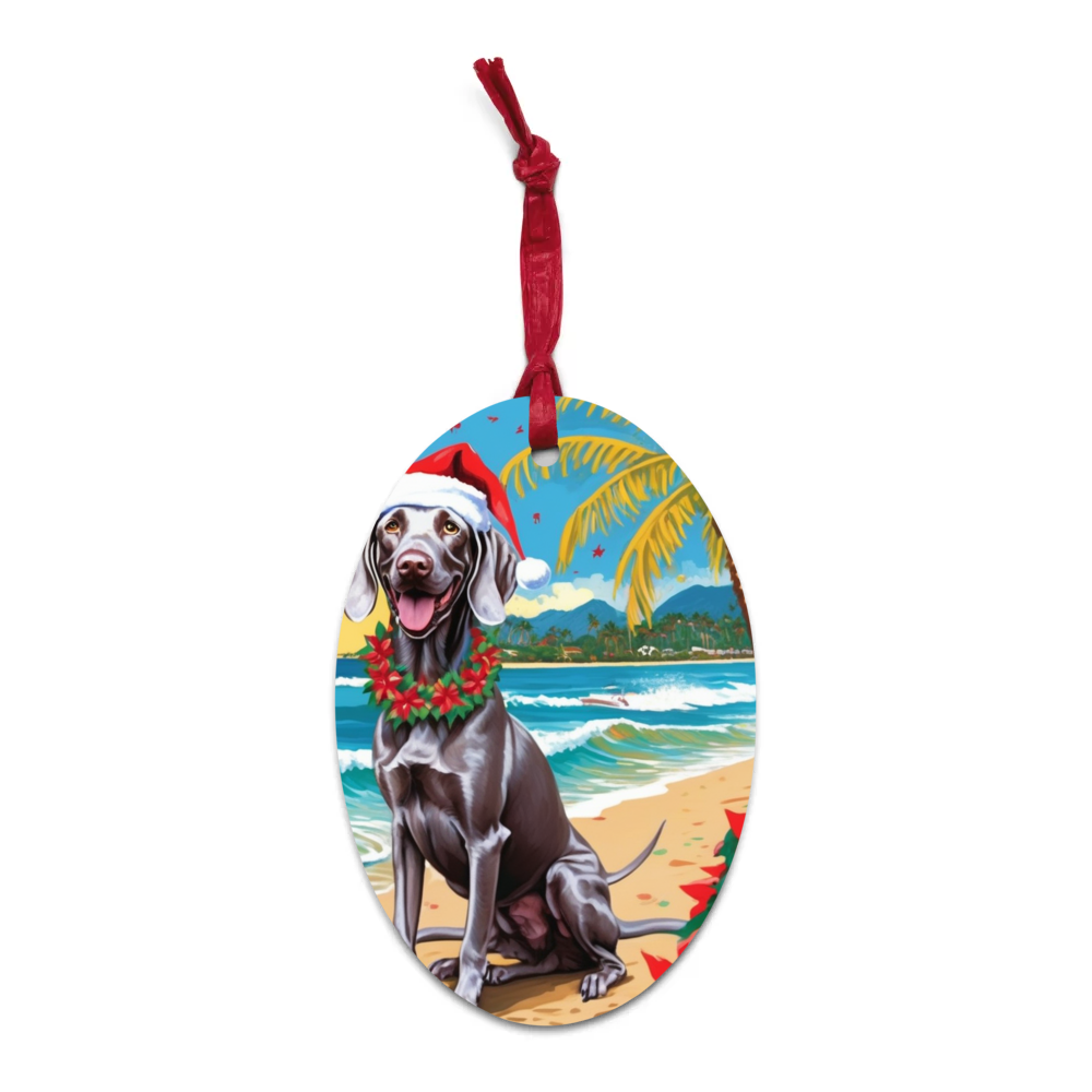 PugMug Custom Weimaraner Wooden Ornament