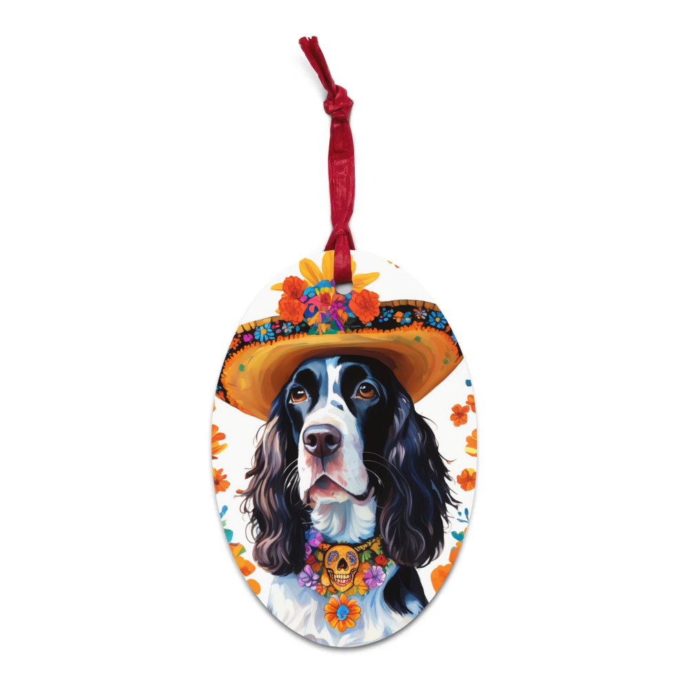 PugMug Custom English Springer Spaniel Wooden Ornament