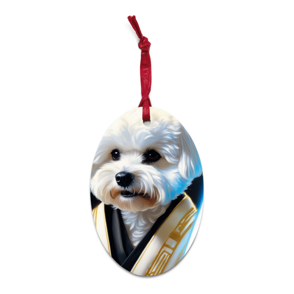 PugMug Custom Bichons Frise Wooden Ornament