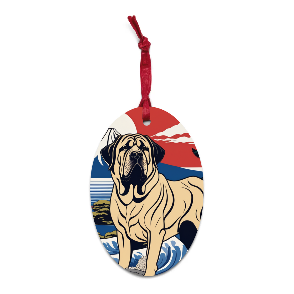 PugMug Custom Mastiff Wooden Ornament