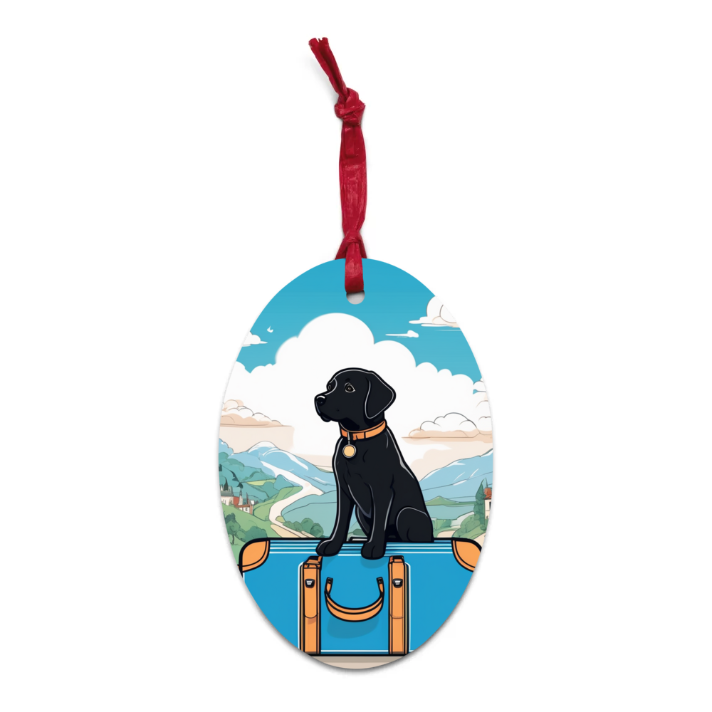 PugMug Custom Black Labrador Retriever Wooden Ornament