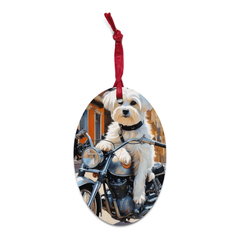 PugMug Custom Maltese Dog Wooden Ornament
