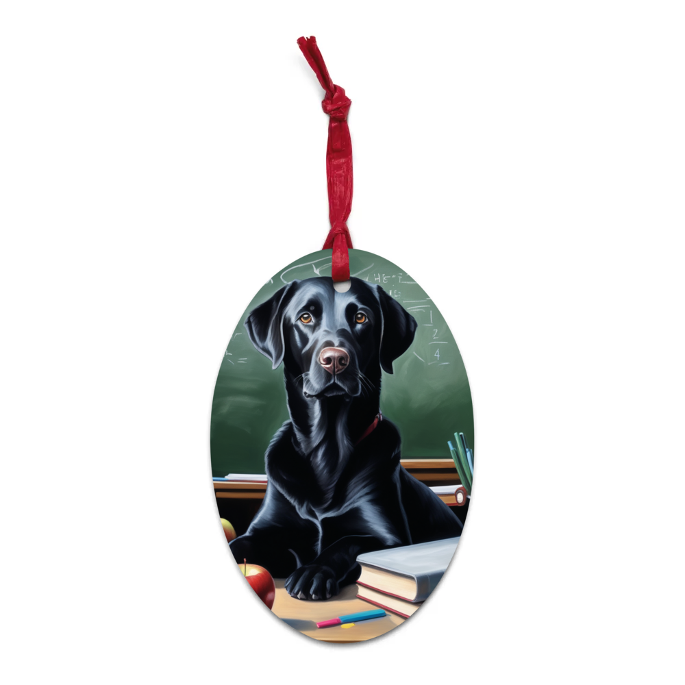 PugMug Custom Black Labrador Retriever Wooden Ornament